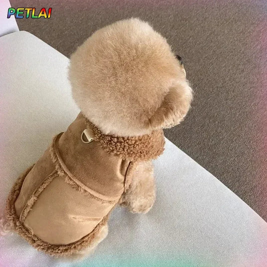 Chaleco de invierno peludo para perro