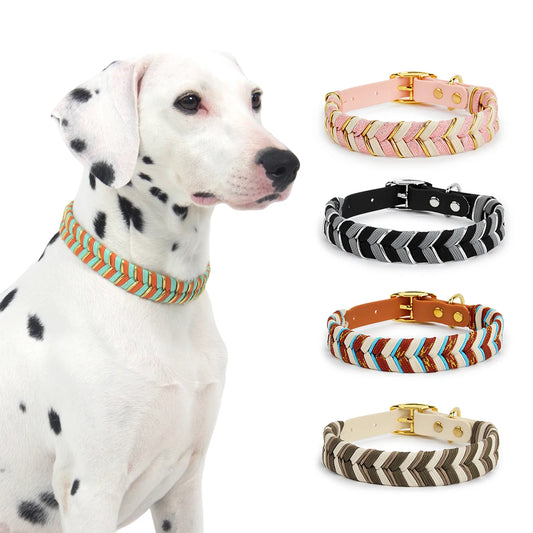 🌈 Collar tejido Colorido y Ajustable para Perros y Gatos
