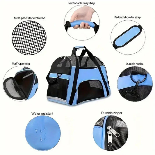 Bolsa transportadora portátil para perros y gatos – cómoda y transpirable