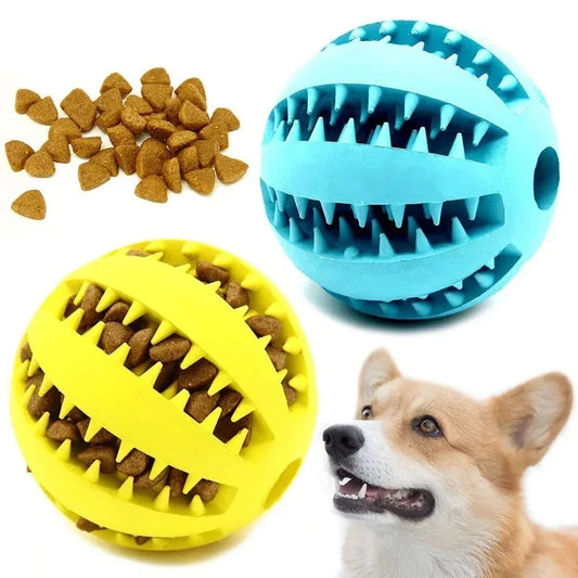 Pelota de Caucho Natural para Perros con agujeros para poner recompensas