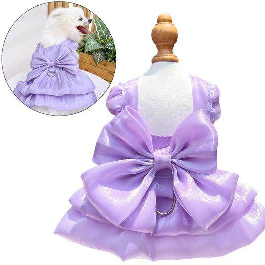 Vestido de princesa para perros y gatos – con lazo grande